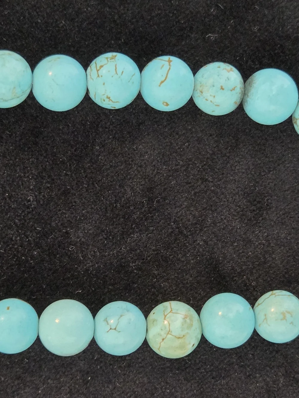 Vintage Natural Turquoise Bead Necklace with Pyrite Inclusions & Om Charm
